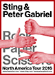 Peter Gabriel & Sting live - Rock Paper Scissors - Tourdaten