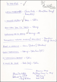 Phil Collins Handwritten Lyrics for 'Another Day in Paradise