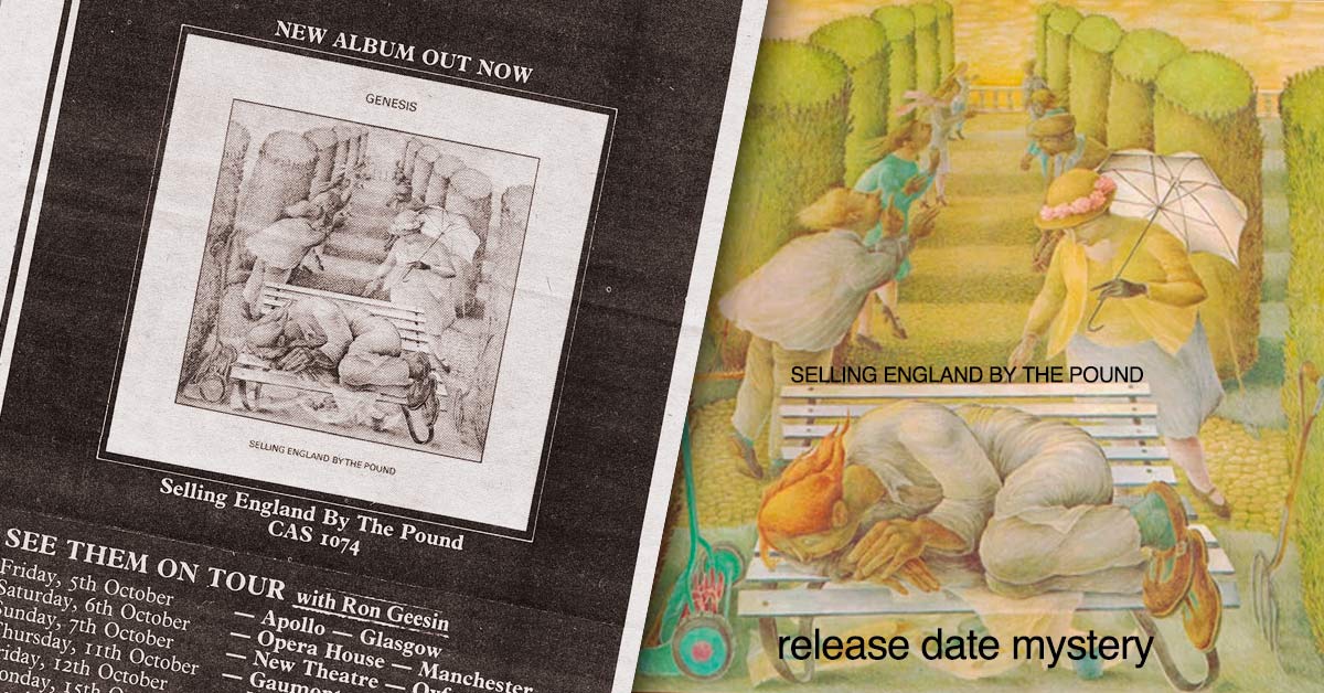 Genesis Selling England Release Date Reserach