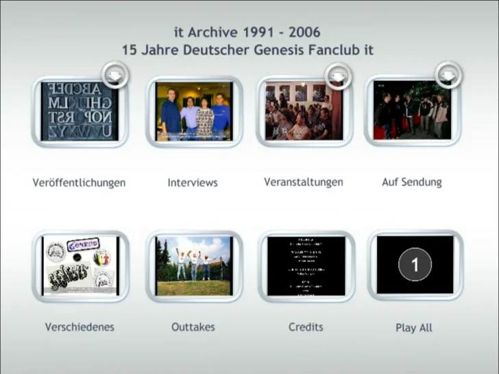 Das Menü der DVD