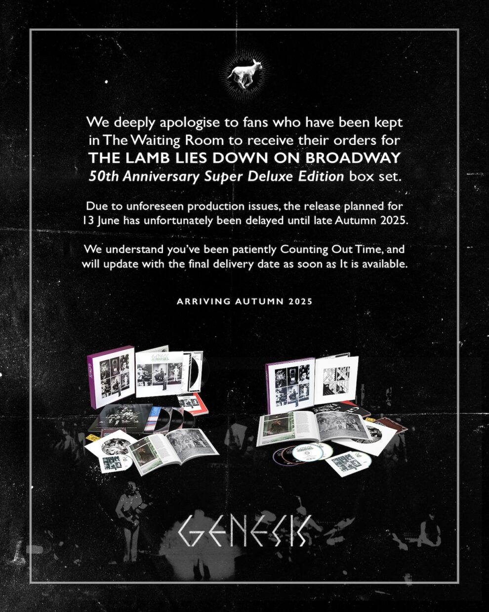 Mitteilung von Genesis zum Lamb-Boxset
