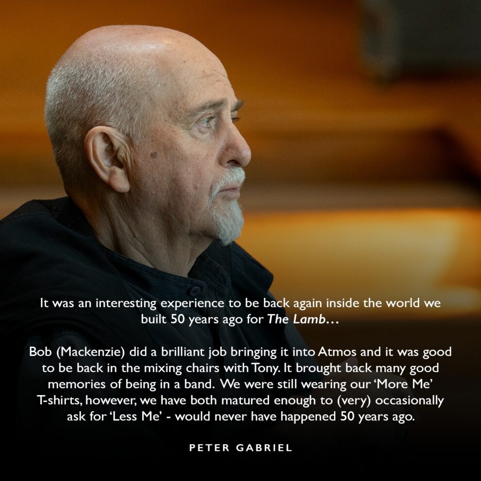 Peter Gabriel über den ATMOS Mix und das Arbeiten mit Tony Banks. Foto: York Tillyer