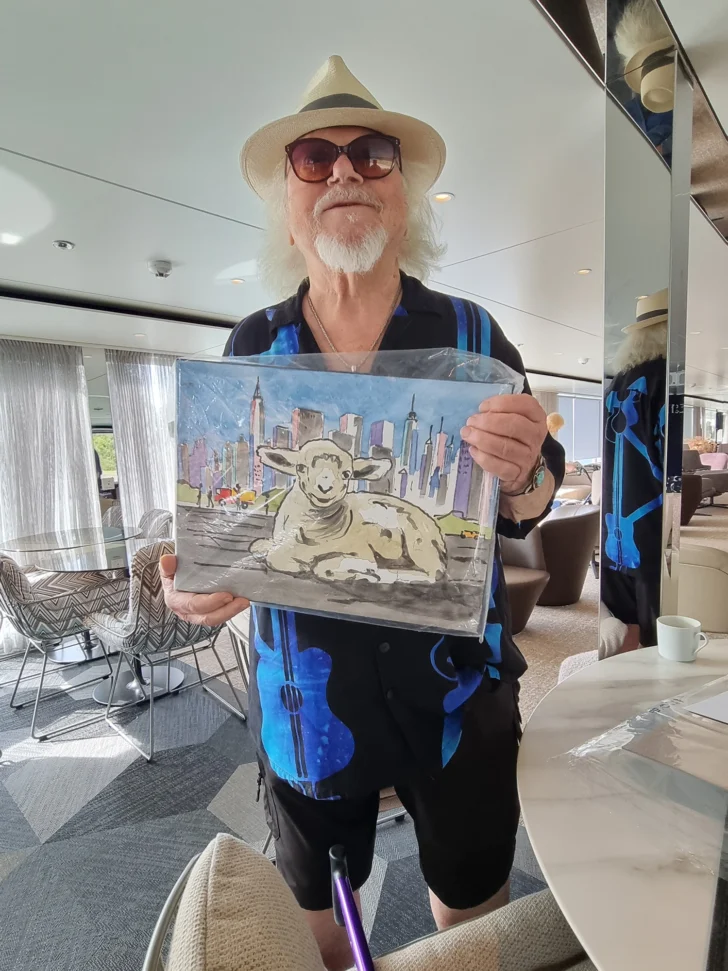 Armando with Frank's painting