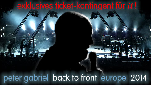 PreSale: Back To Front 2014 - Peter Gabriel Ticketaktion